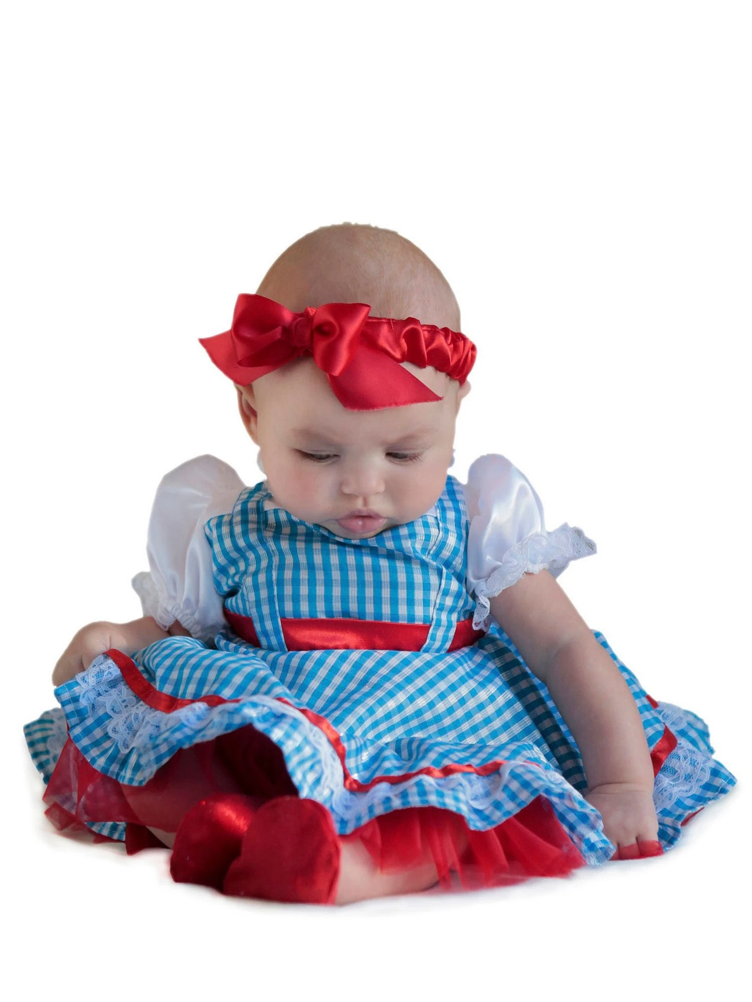 Red Bow Wizard Of Oz Dorothy Costume For Babies 2 Red Bow Wizard Of Oz Dorothy Costume For Babies - Image 2