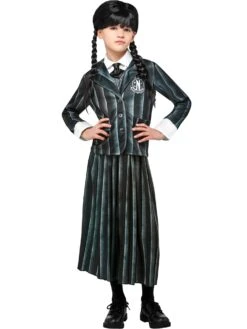 Girls' Wednesday Addams Nevermore Academy Black School Uniform Costume 7 Girls' Wednesday Addams Nevermore Academy Black School Uniform Costume -Costume Supercenter Store r1000158 4