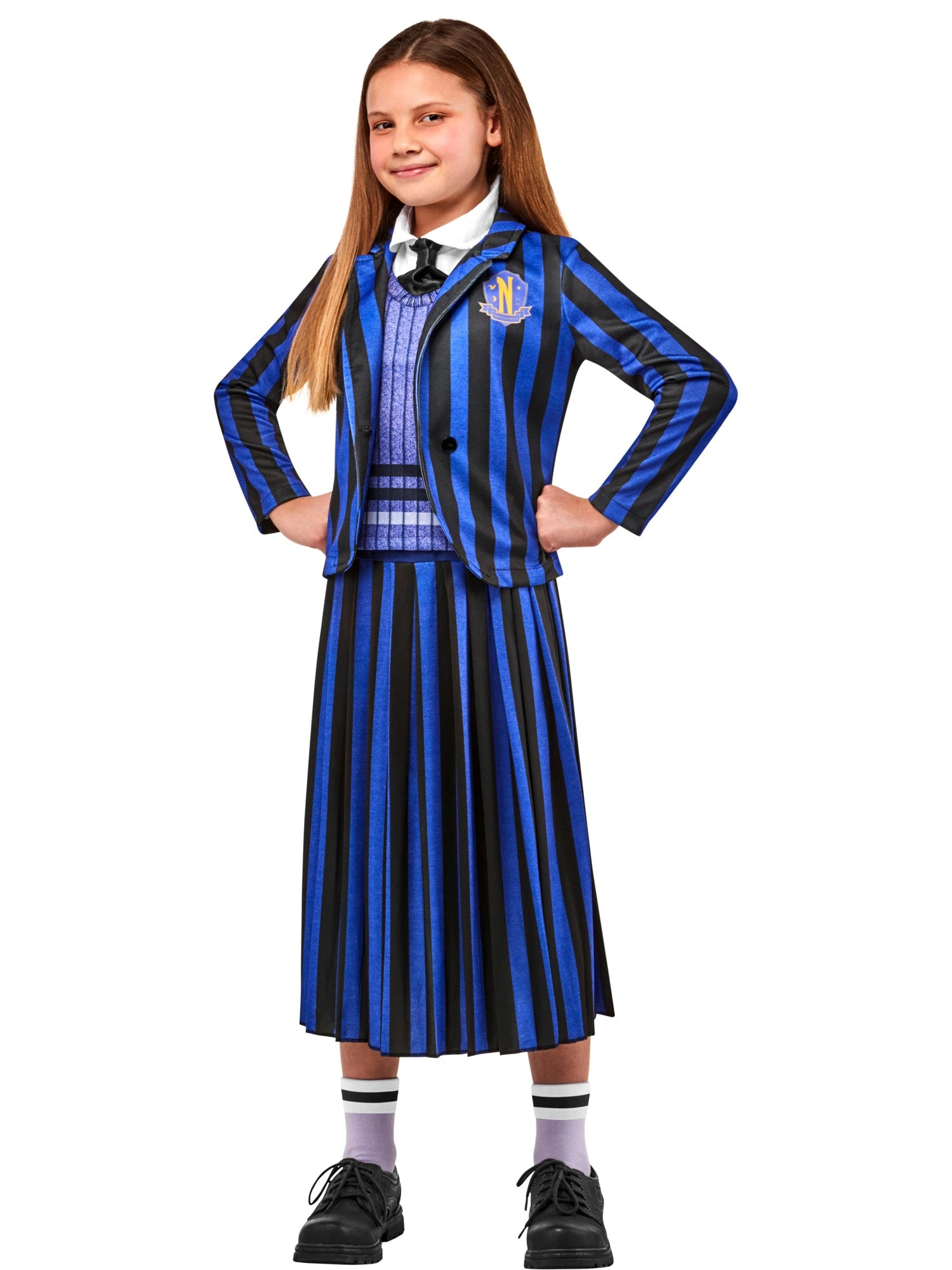 Girls' Wednesday Nevermore Academy Purple School Uniform Costume 1 Girls' Wednesday Nevermore Academy Purple School Uniform Costume