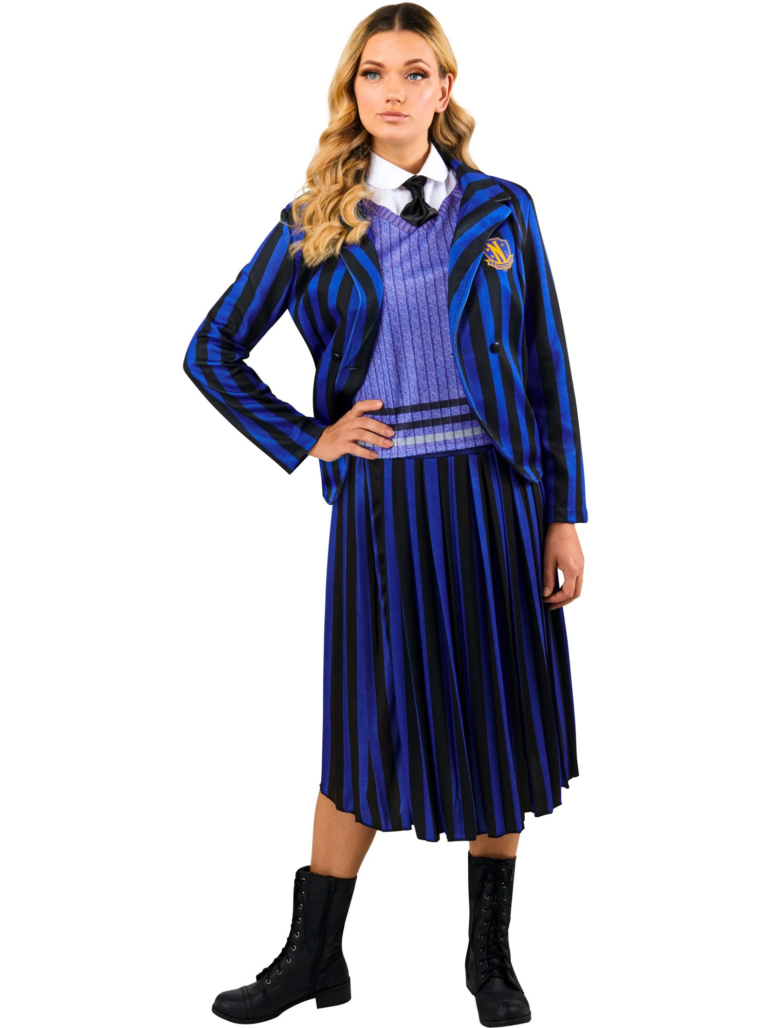 Women's Wednesday Nevermore Academy Purple School Uniform Costume 1 Women's Wednesday Nevermore Academy Purple School Uniform Costume
