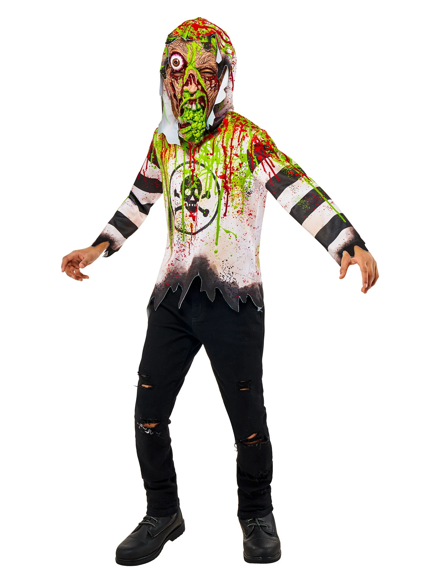 Boys' Toxic Waste Zombie Hooded Costume 1 Boys' Toxic Waste Zombie Hooded Costume