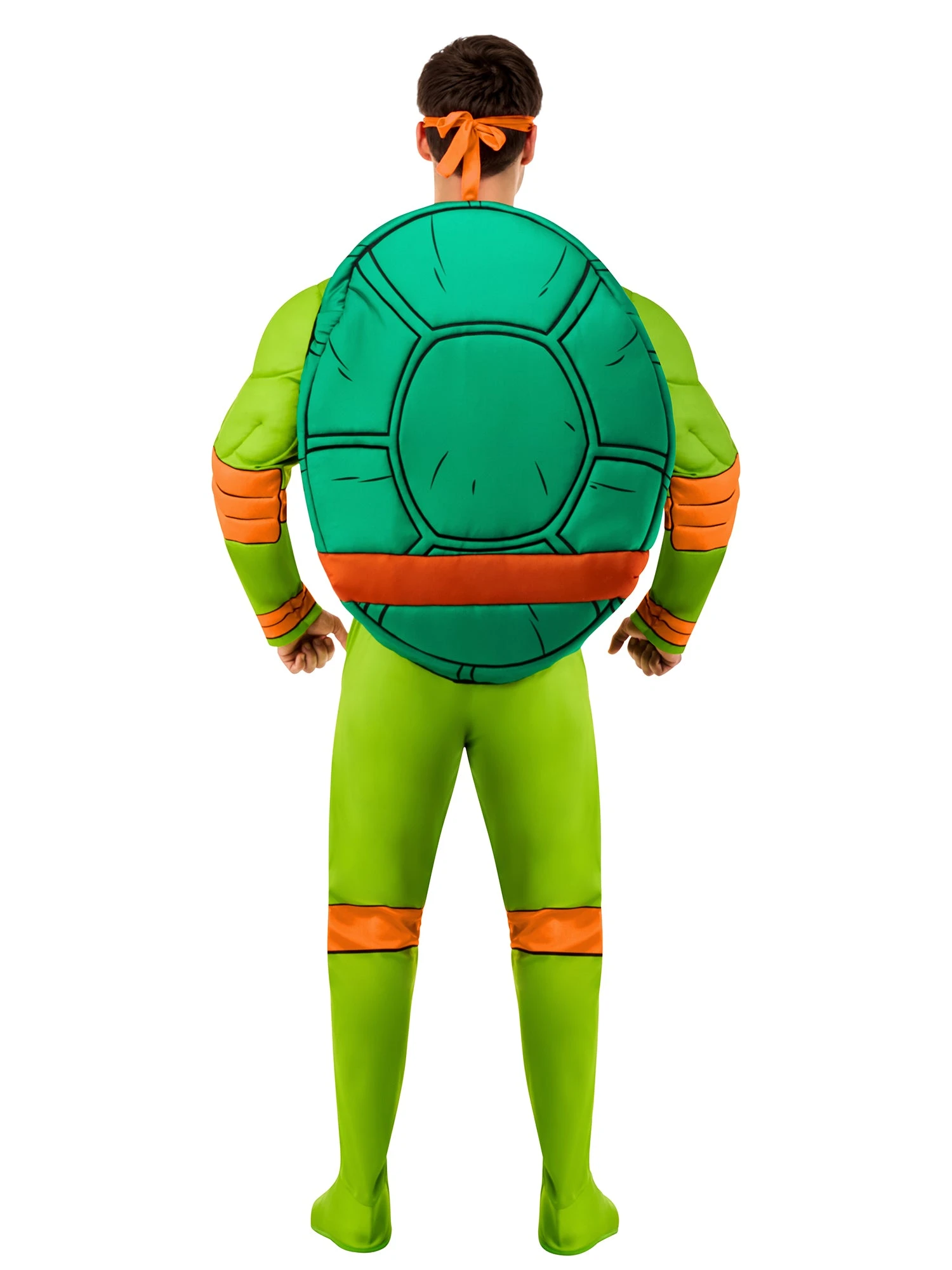 Men's Retro Teenage Mutant Ninja Turtles Michelangelo Padded Jumpsuit Costume - Deluxe 2 Men's Retro Teenage Mutant Ninja Turtles Michelangelo Padded Jumpsuit Costume - Deluxe - Image 2