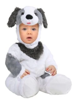 White And Gray Puppy Dog Costume For Babies And Toddlers
