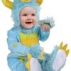 Blue Fluffy Monster Costume For Babies And Toddlers