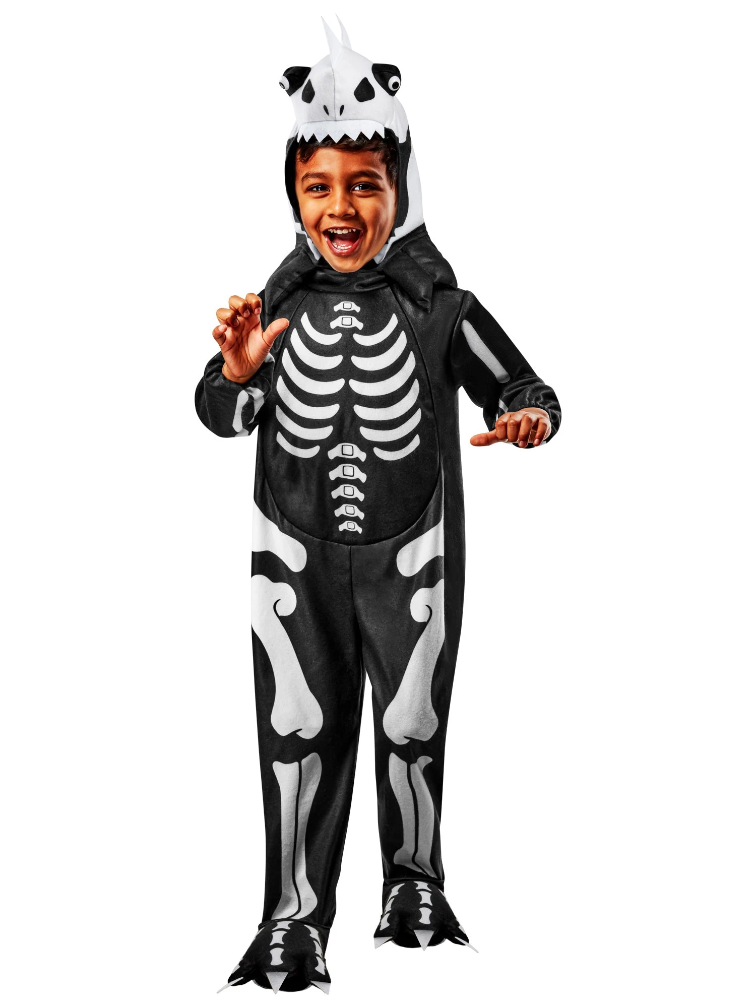 Boys' Skelesaurus Rex Glow In The Dark Costume With Sound For Toddlers 2 Boys' Skelesaurus Rex Glow In The Dark Costume With Sound For Toddlers - Image 2