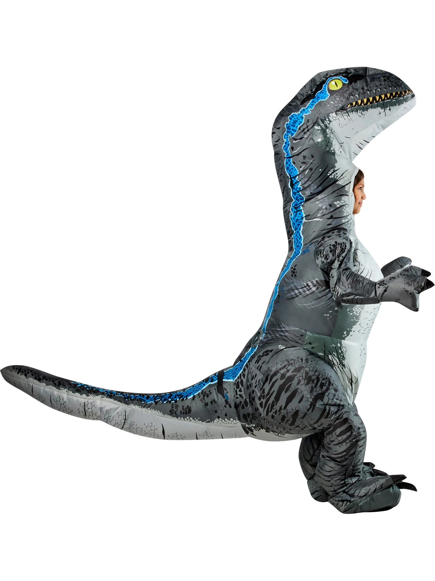 Kids' Jurassic World Blue Velociraptor Inflatable Costume 2 Kids' Jurassic World Blue Velociraptor Inflatable Costume - Image 2