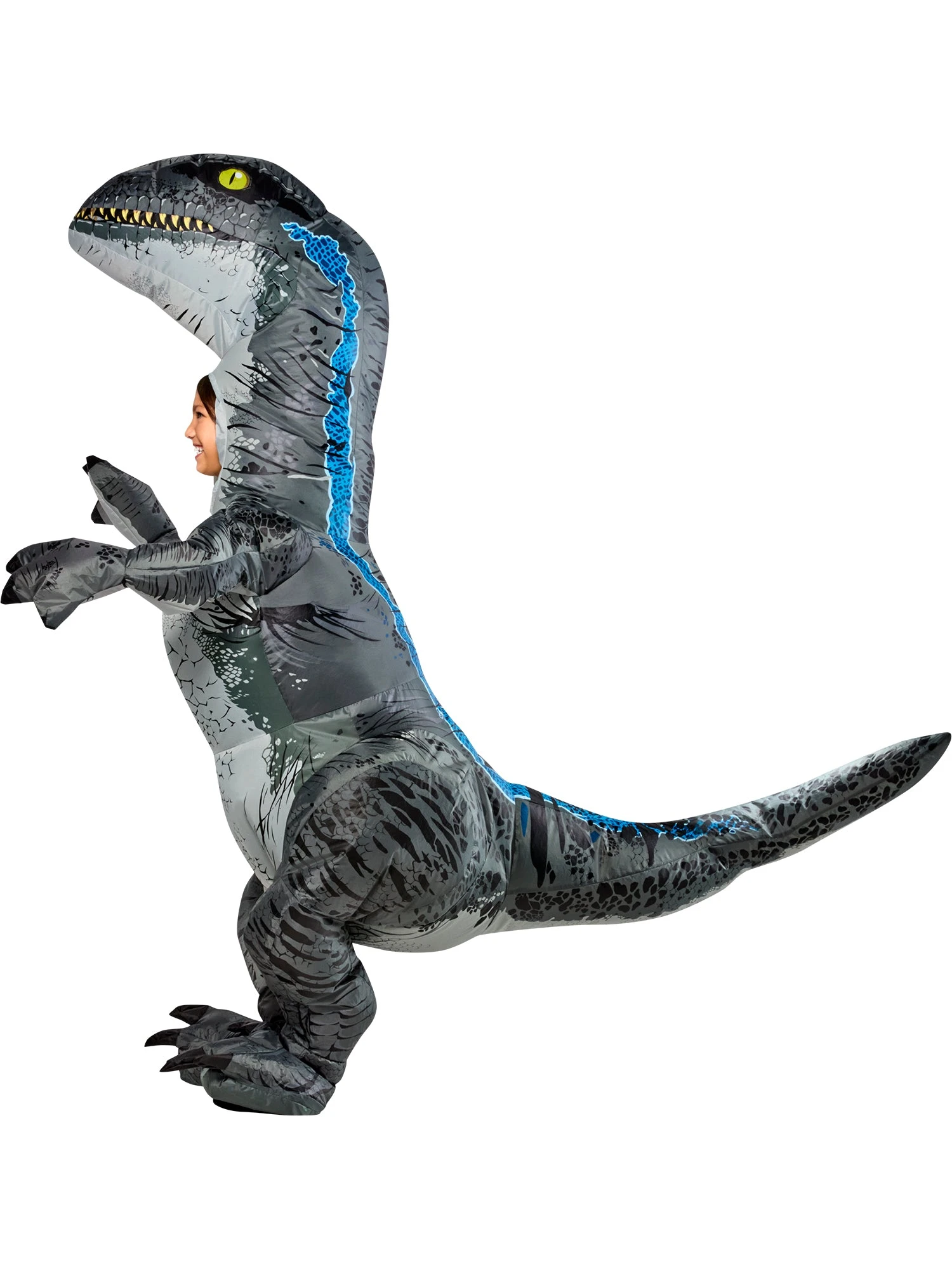 Kids' Jurassic World Blue Velociraptor Inflatable Costume 3 Kids' Jurassic World Blue Velociraptor Inflatable Costume - Image 3