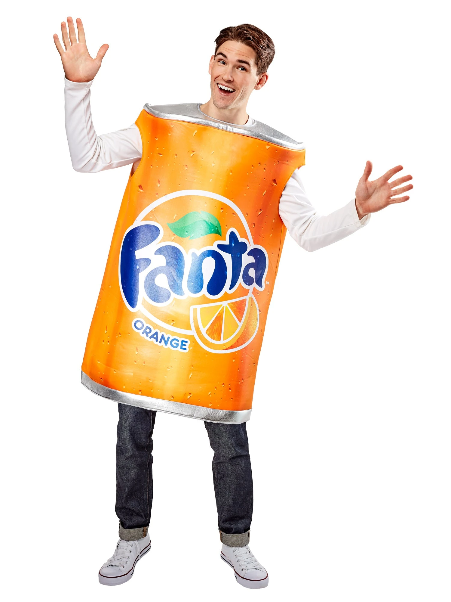 Adult Orange Fanta Can Costume 1 Adult Orange Fanta Can Costume