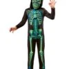 Boys' Neon Skeleton Costume With Light Up Mask