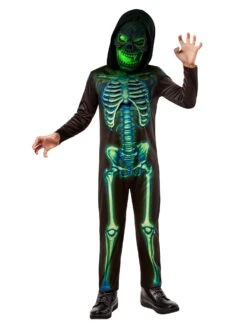 Boys' Neon Skeleton Costume With Light Up Mask -Costume Supercenter Store r1001162 2