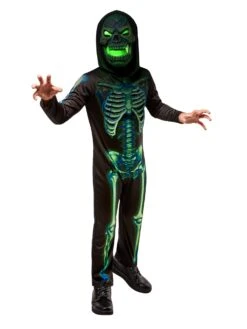 Boys' Neon Skeleton Costume With Light Up Mask -Costume Supercenter Store r1001162 3