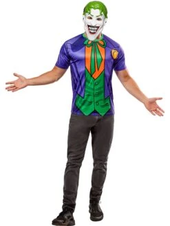 Men's DC Comics Ben Cooper The Joker T-Shirt And Half Mask
