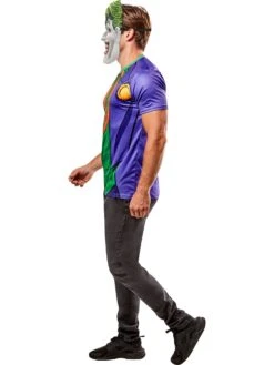 Men's DC Comics Ben Cooper The Joker T-Shirt And Half Mask -Costume Supercenter Store r1001189 4