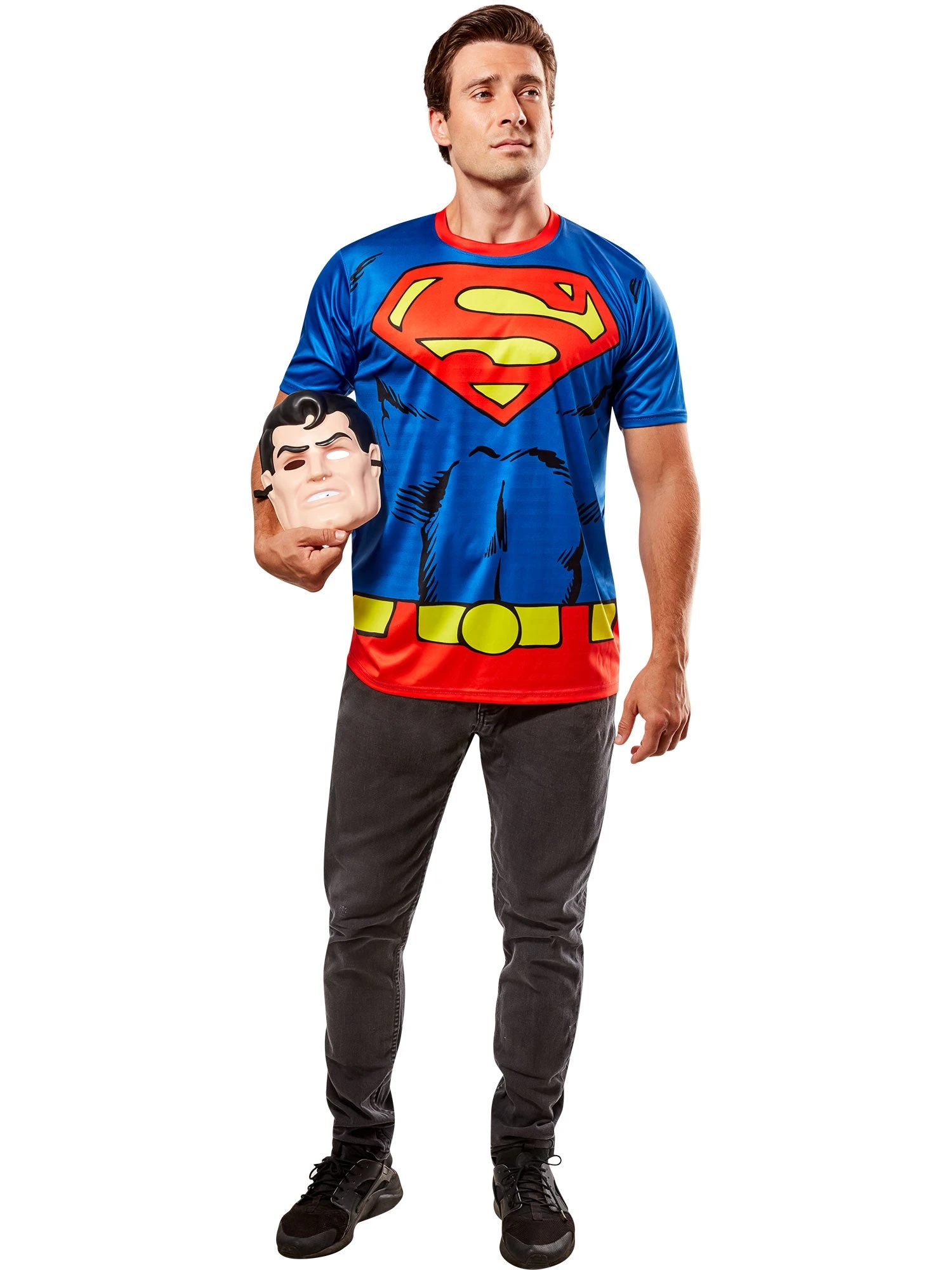 Men's DC Comics Ben Cooper Superman T-Shirt And Half Mask 2 Men's DC Comics Ben Cooper Superman T-Shirt And Half Mask - Image 2