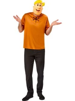 Men's The Flintstones Ben Cooper Barney Rubble T-Shirt And Half Mask