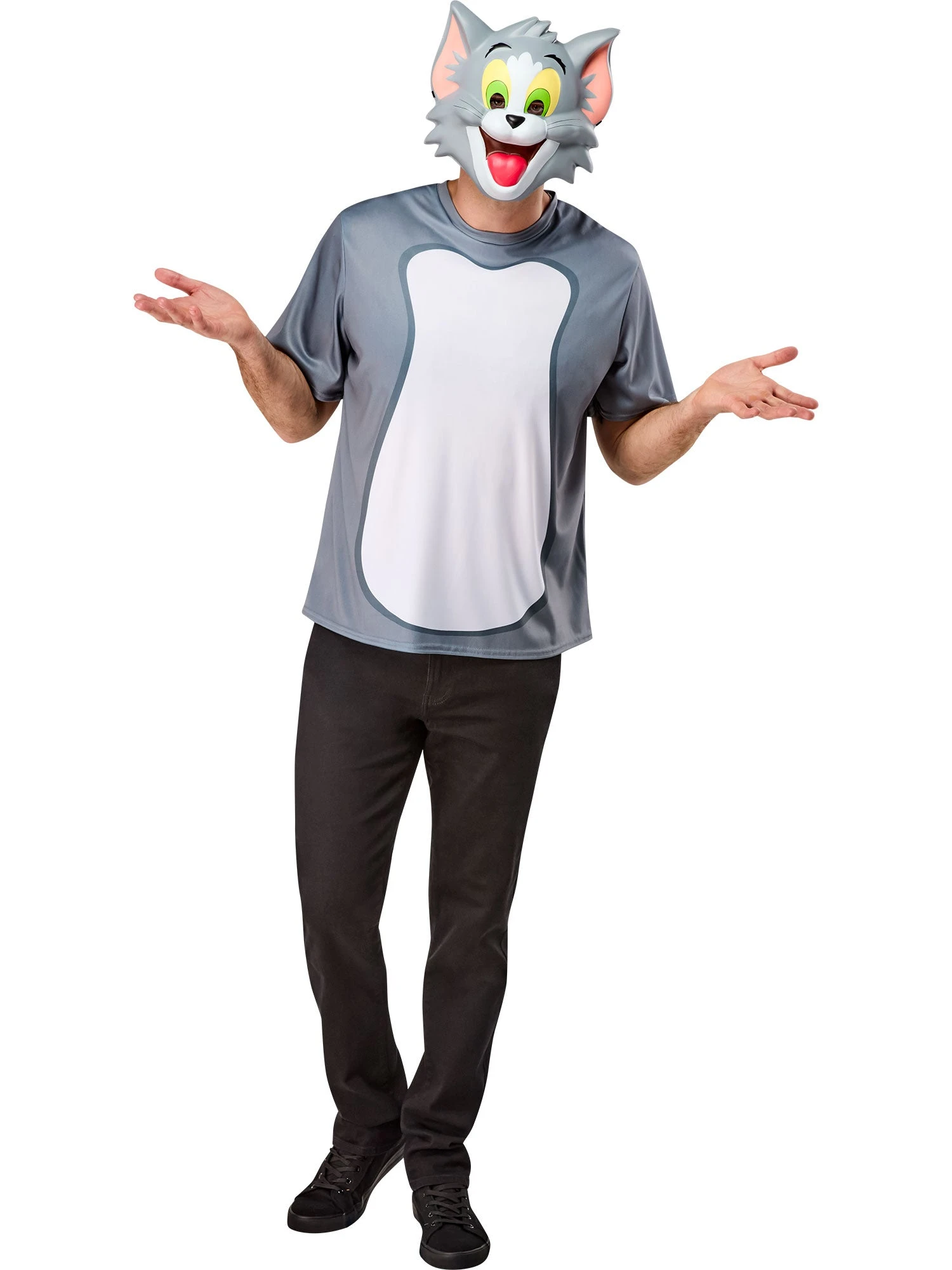 Men's Tom And Jerry Ben Cooper Tom T-Shirt And Half Mask 1 Men's Tom And Jerry Ben Cooper Tom T-Shirt And Half Mask