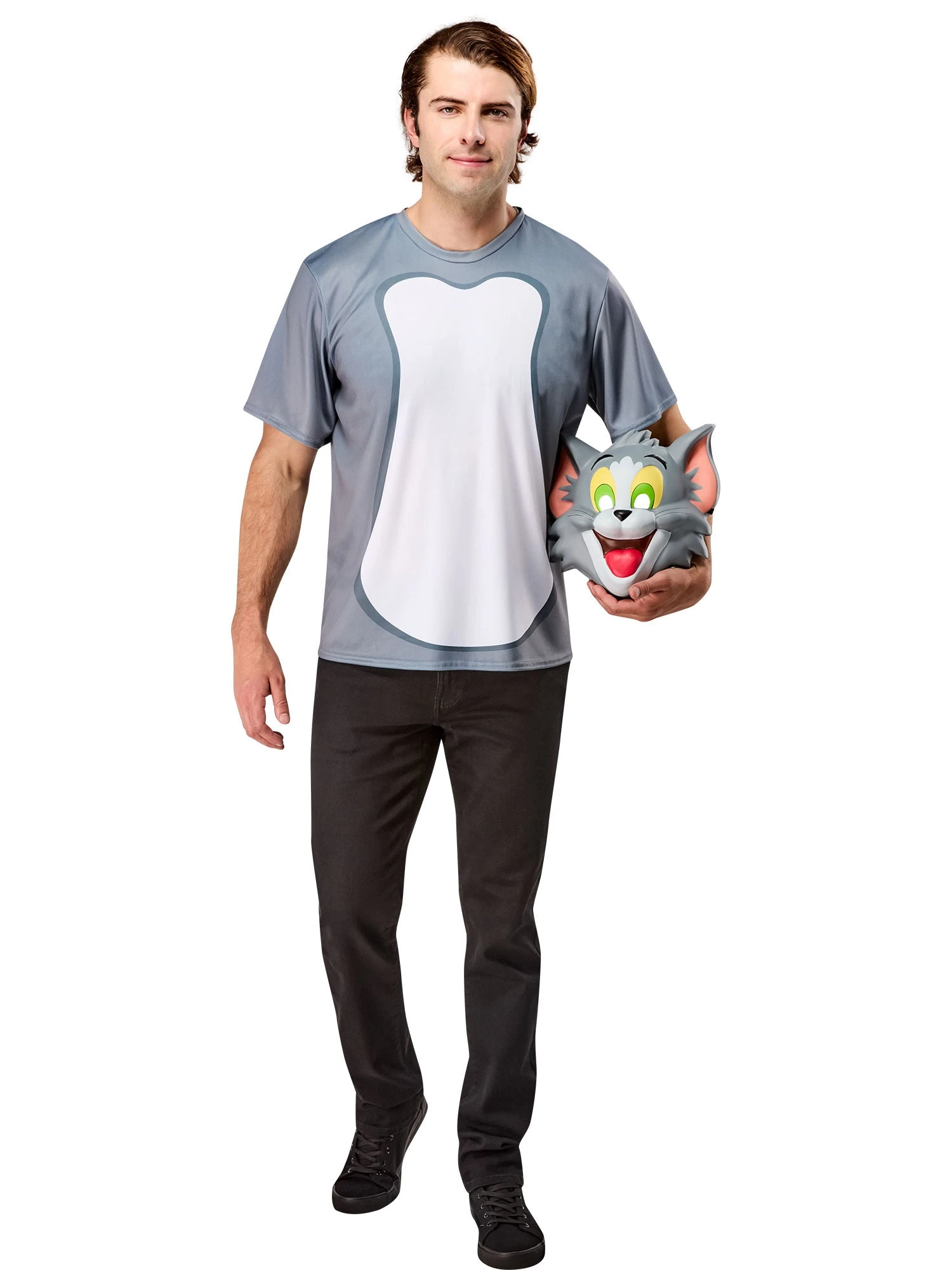 Men's Tom And Jerry Ben Cooper Tom T-Shirt And Half Mask 2 Men's Tom And Jerry Ben Cooper Tom T-Shirt And Half Mask - Image 2