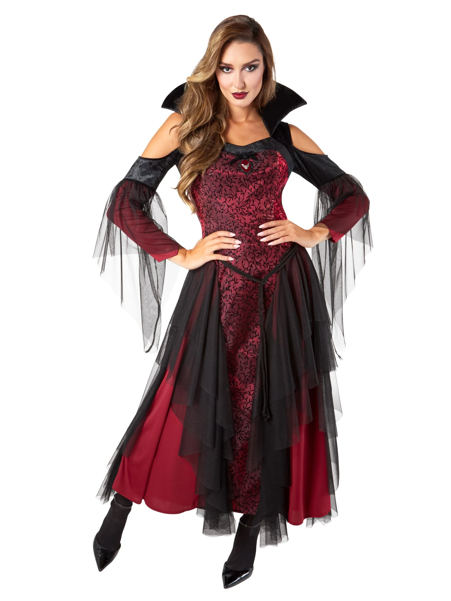 Women's Red Vintage Vampiress Costume 1 Women's Red Vintage Vampiress Costume