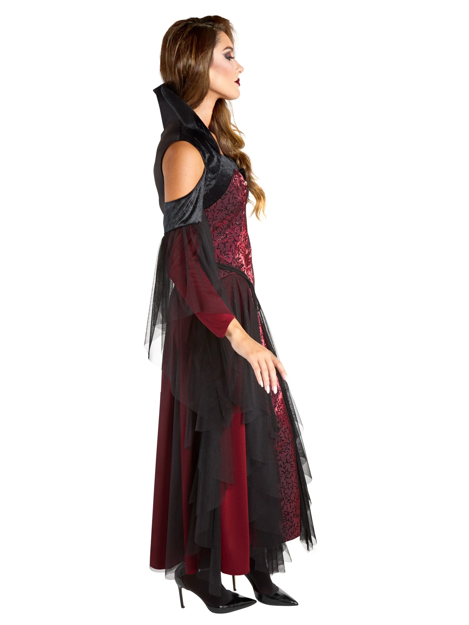 Women's Red Vintage Vampiress Costume 4 Women's Red Vintage Vampiress Costume - Image 4