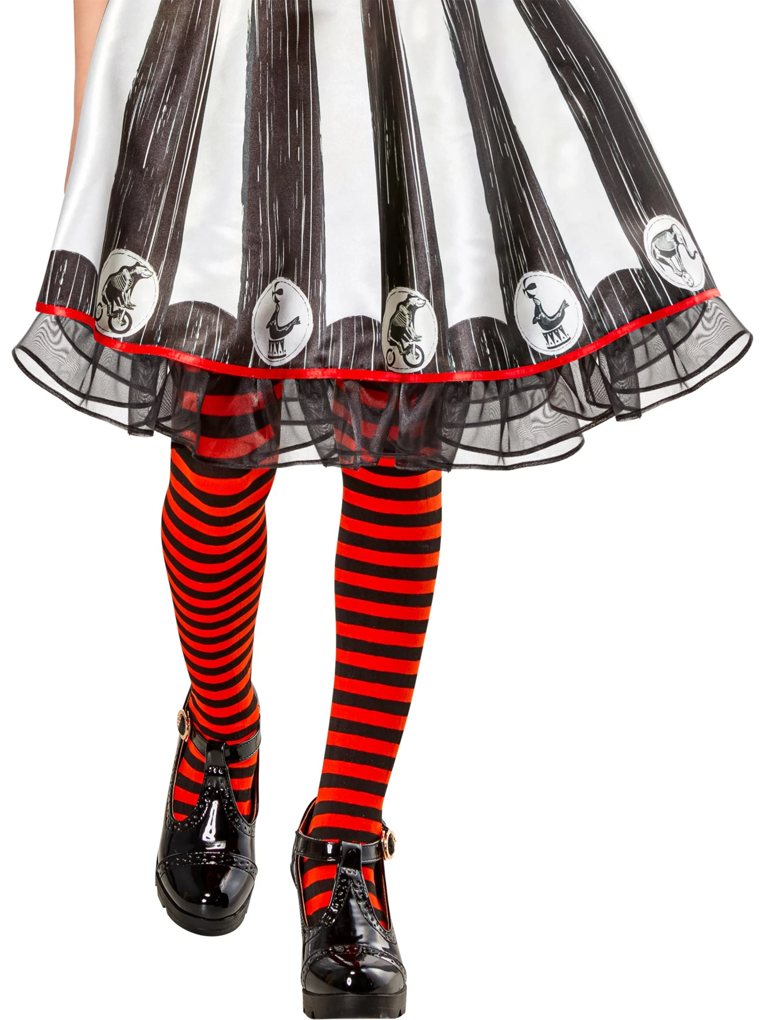 Girls' Vintage Silly Stripe Circus Clown Costume 4 Girls' Vintage Silly Stripe Circus Clown Costume - Image 4