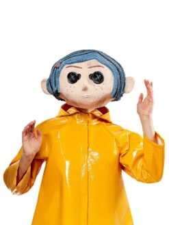 Women's Coraline Doll Overhead Latex Mask - Deluxe