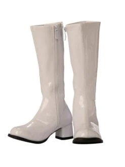 Kids White Patent Go Go Disco Boots