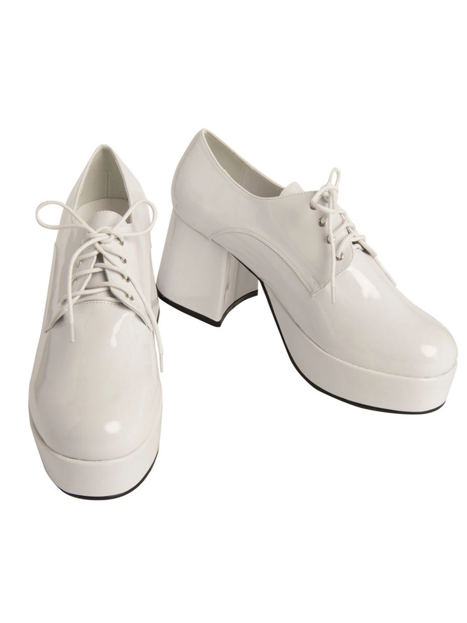 Adult White 70's Platform Heeled Shoes 1 Adult White 70's Platform Heeled Shoes