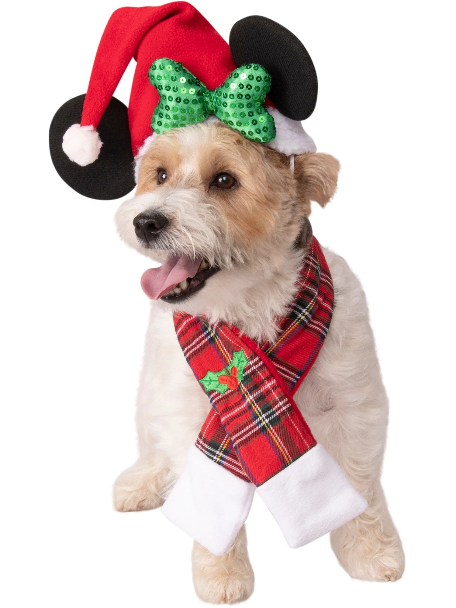 Minnie Mouse Pet Santa Hat And Scarf 1 Minnie Mouse Pet Santa Hat And Scarf