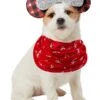 Minnie Mouse Holiday Pet Headpiece And Bandana
