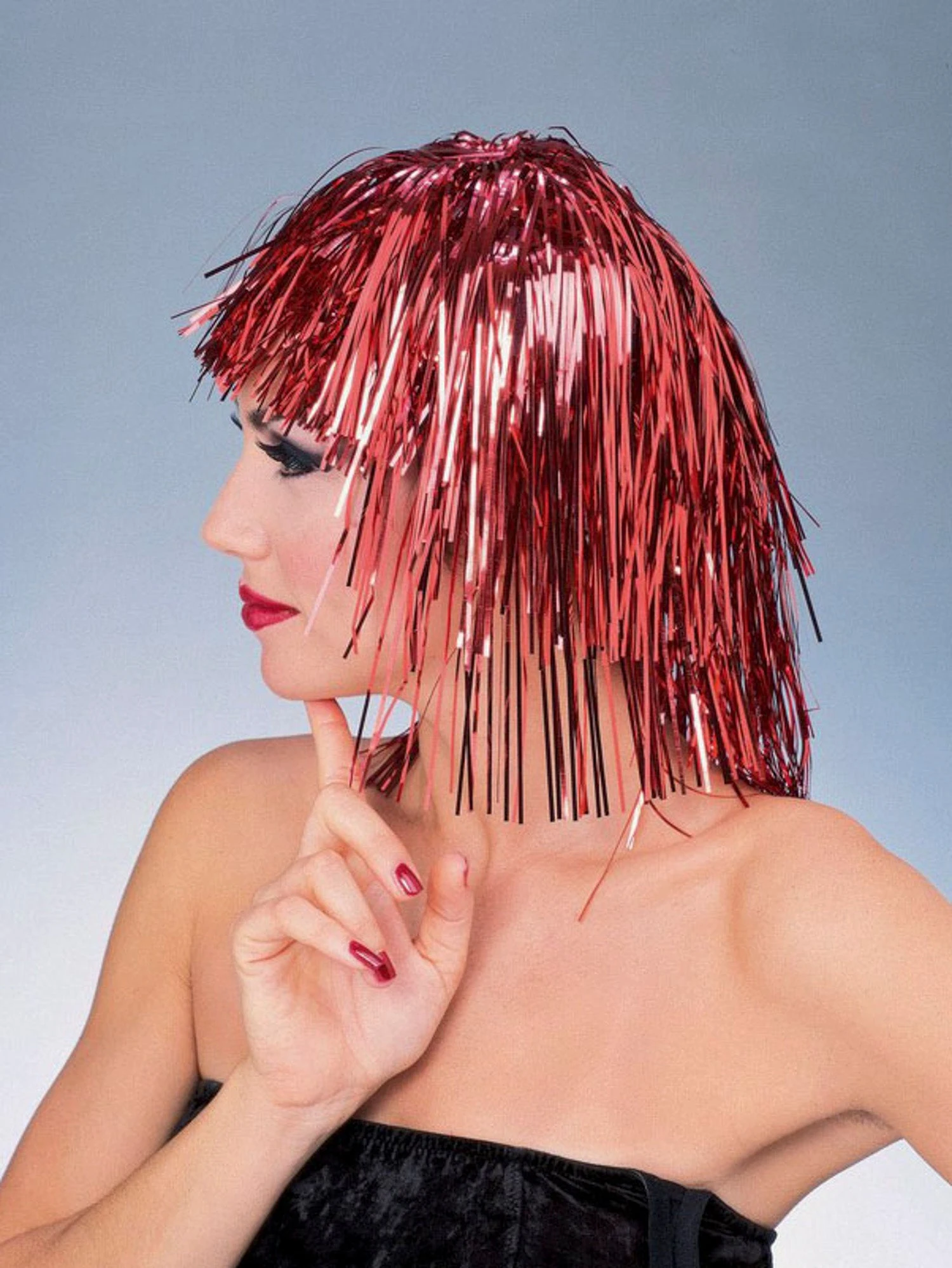 Tinsel Wig - Red 1 Tinsel Wig - Red