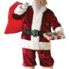 Mens Plus Size Crimson Regency Plush Santa Suit Costume