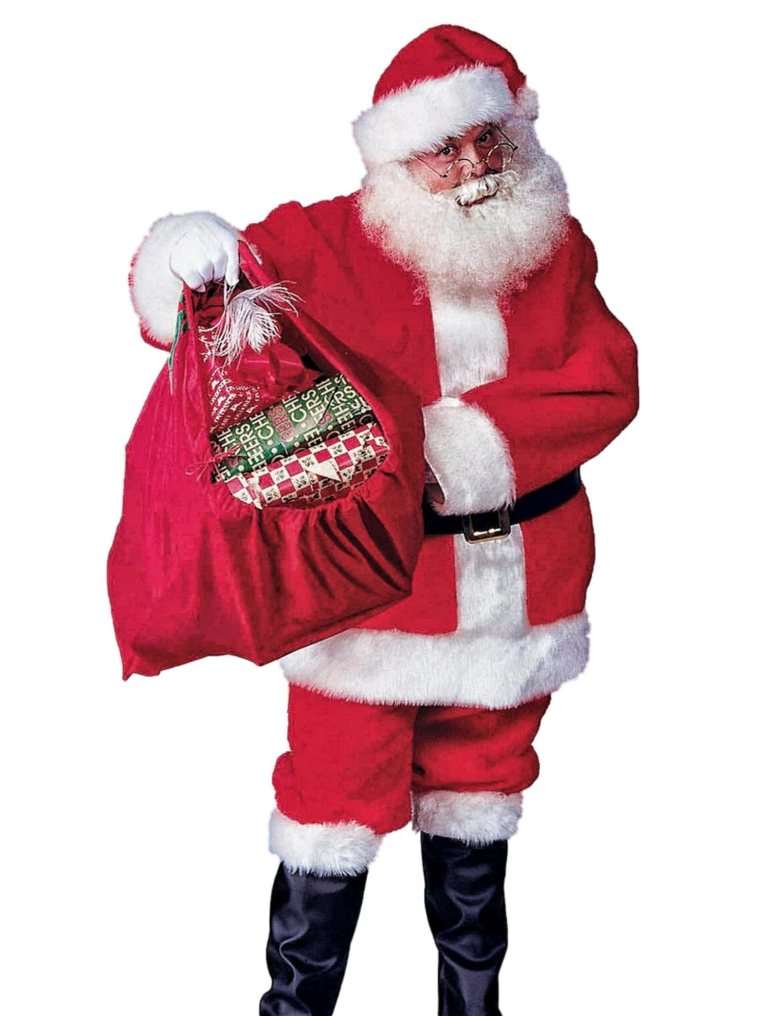 Regal Plush Adult Santa Suit With Wig & Beard 1 Regal Plush Adult Santa Suit With Wig & Beard