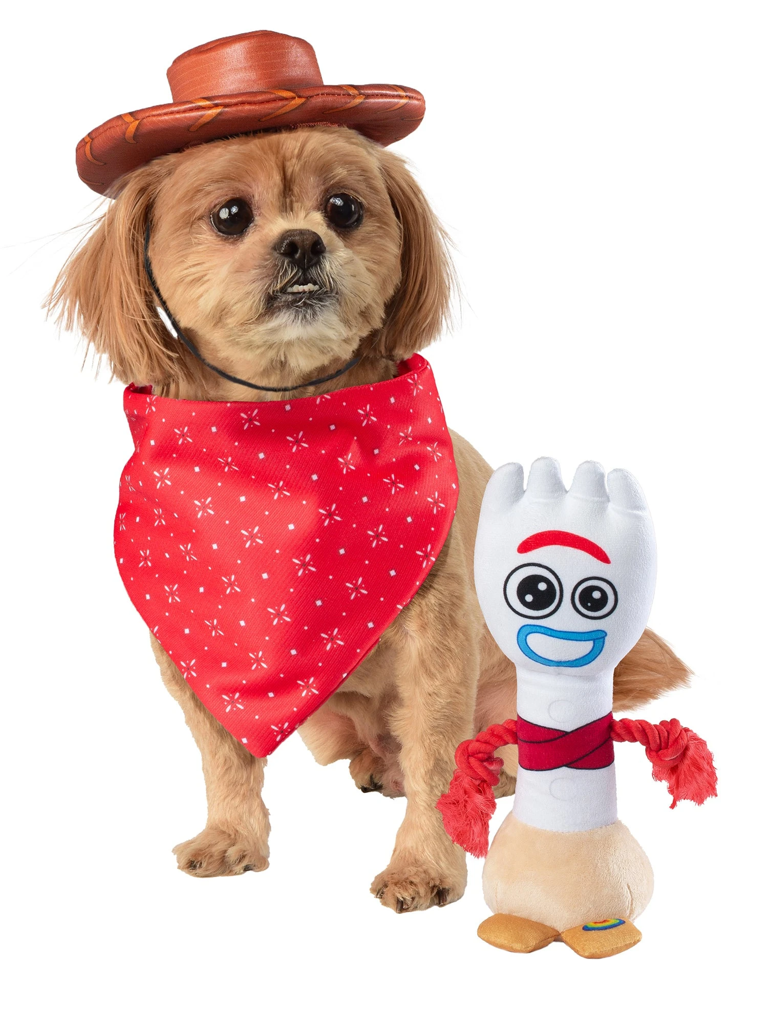 Toy Story Woody Pet Headpiece, Bandana And Forky Toy 1 Toy Story Woody Pet Headpiece, Bandana And Forky Toy