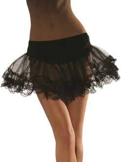 Adult Black Lace Trimmed Petticoat Accessory