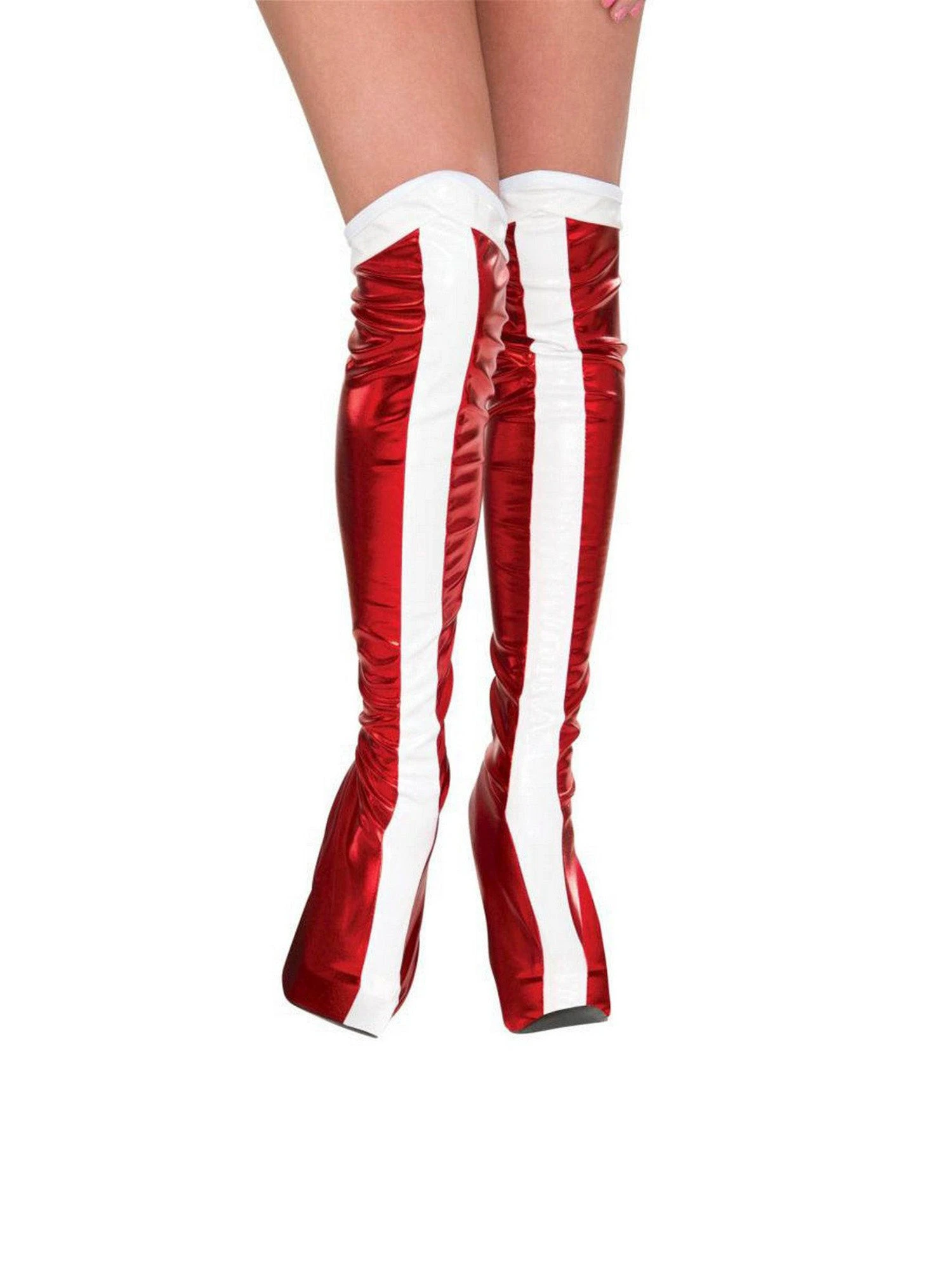 Adult Red Stripe Wonder Woman Boot Tops 1 Adult Red Stripe Wonder Woman Boot Tops