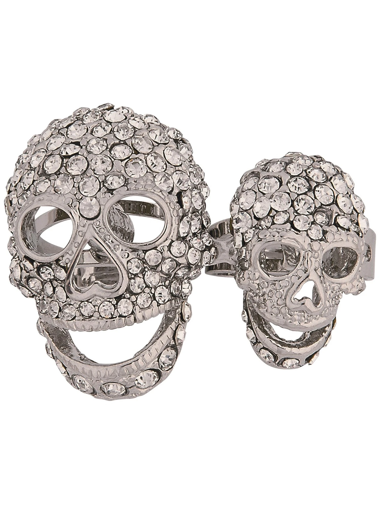 Adult 2 Head Skull Silver Ring Accessory 1 Adult 2 Head Skull Silver Ring Accessory