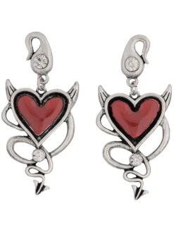 Adult Devil Heart Earrings Accessory