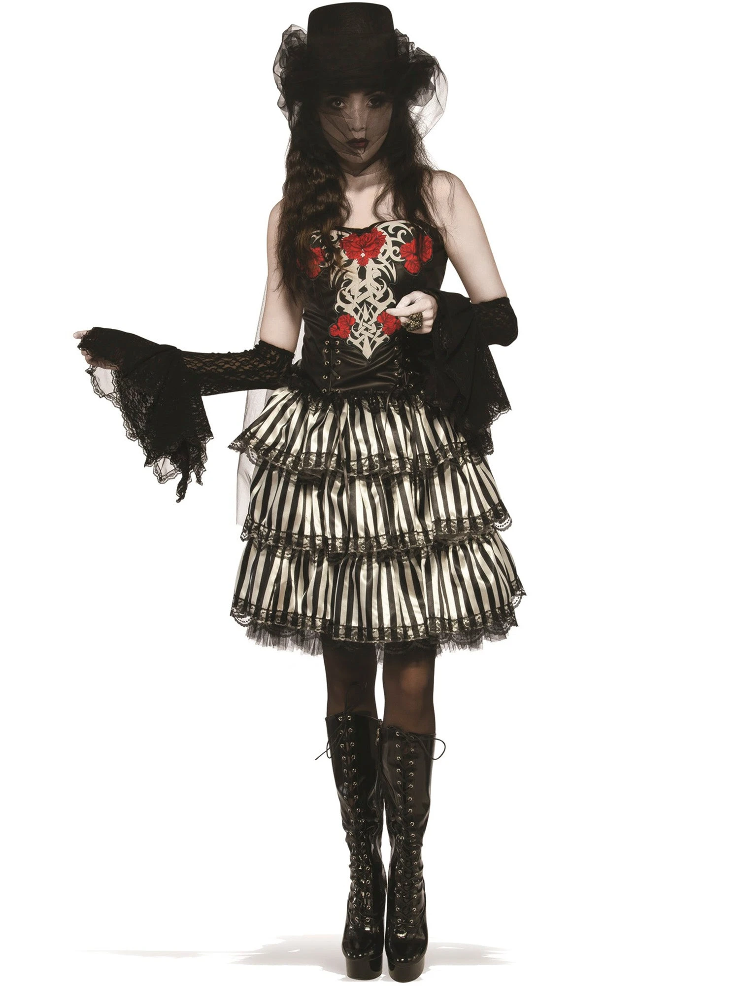 Womens Striped Ruffle Skirt 1 Womens Striped Ruffle Skirt