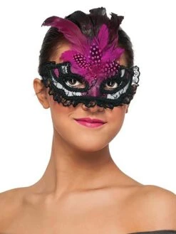 Adult Pink Lace Mask