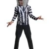 Adult Beetlejuice Top, Wig And Makeup Set
