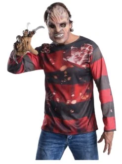 Adult A Nightmare On Elm Street Freddy Krueger Printed Shirt Costume Kit