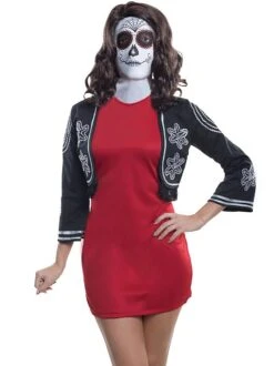 Adult Day Of The Dead Mask W/Wig