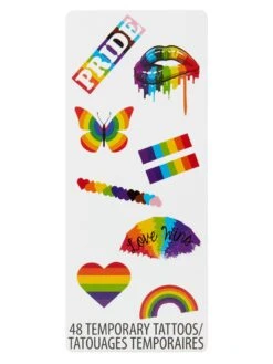 Adult Rainbow Pride Temporary Tattoos - 48 Piece -Costume Supercenter Store r4000286 3