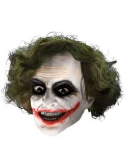 Men's The Dark Knight Joker ¾ Vinyl Mask With Hair