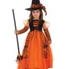 Girls' Orange Sparkle Witch Costume