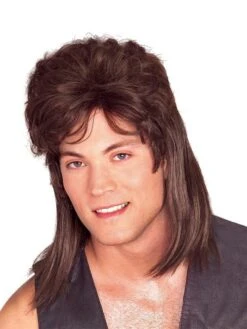 Men's Brown Mullet Wig