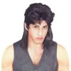 Men's Black Mullet Wig
