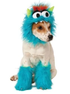 Blue Monster Pet Headpiece And Leg Fluffies