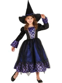 Girls Purple Witch Dot Costume