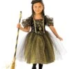 Golden Star Witch Costume For Girls